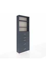 Arges Dolap 3 Raflı 5 Çekmeceli 88x30x243 Antrasit-Antrasit