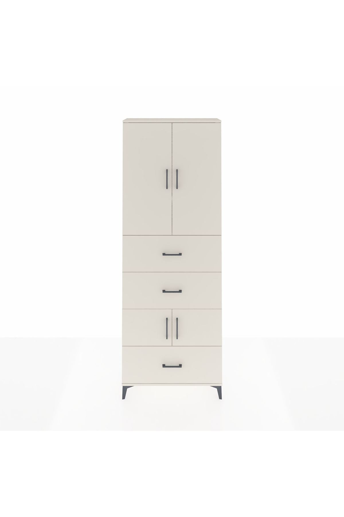 Arges Dolap 4 Raflı 3 Çekmeceli 4 Kapaklı 88x30x243 Aytaşı-Aytaşı