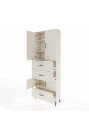 Arges Dolap 4 Raflı 3 Çekmeceli 4 Kapaklı 88x30x243 Aytaşı-Aytaşı