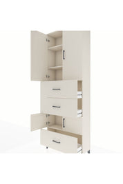 Arges Dolap 4 Raflı 3 Çekmeceli 4 Kapaklı 88x30x243 Aytaşı-Aytaşı