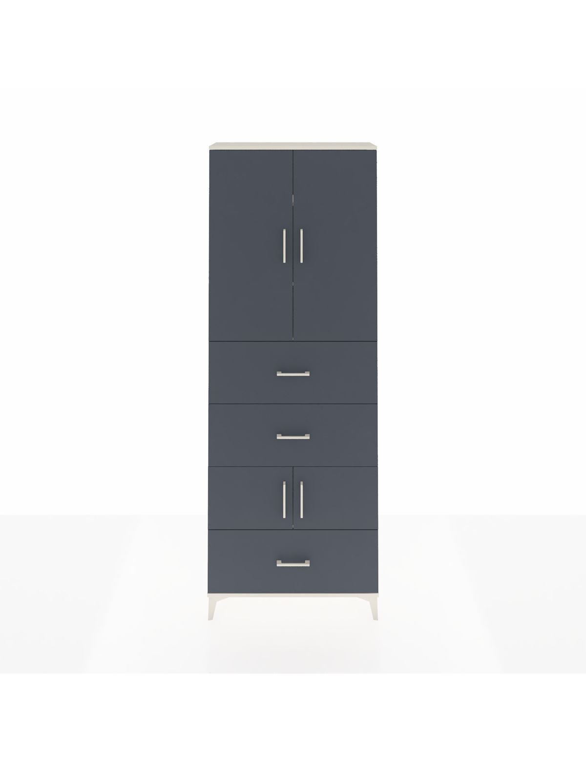 Arges Dolap 4 Raflı 3 Çekmeceli 4 Kapaklı 88x30x243 Aytaşı-Antrasit