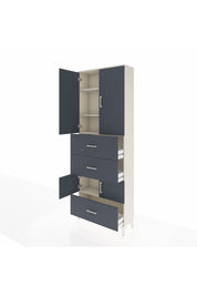 Arges Dolap 4 Raflı 3 Çekmeceli 4 Kapaklı 88x30x243 Aytaşı-Antrasit