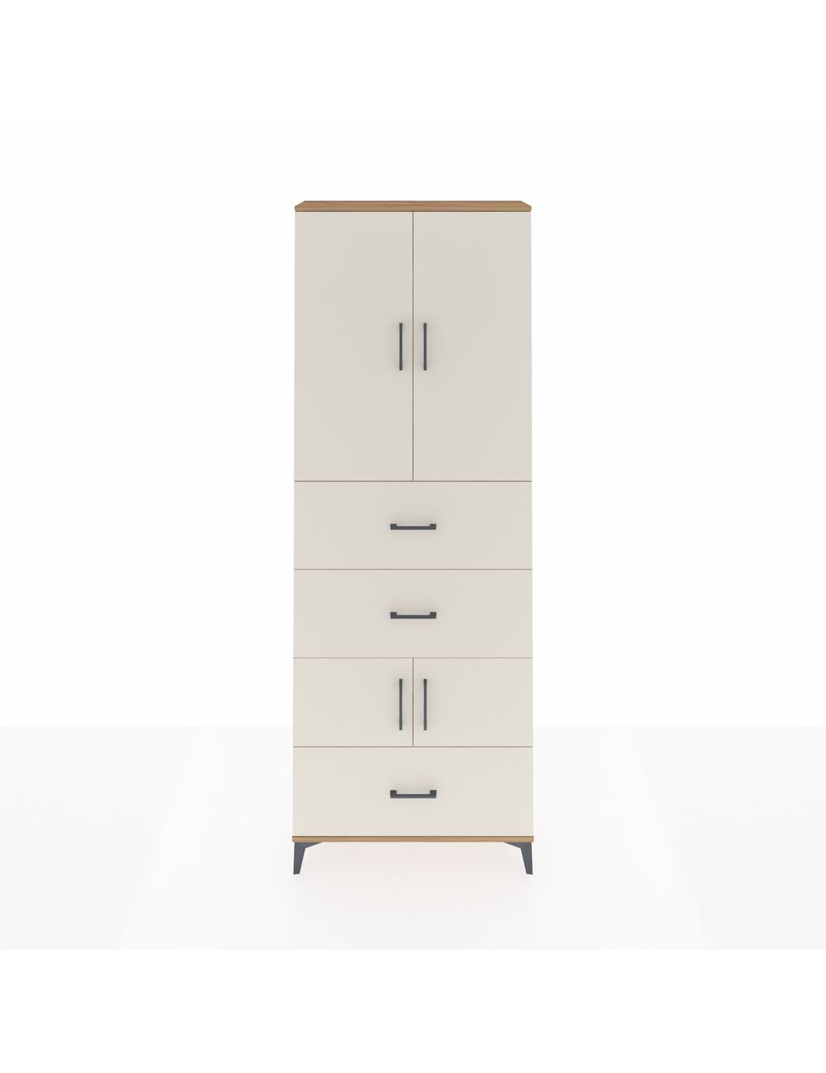 Arges Dolap 4 Raflı 3 Çekmeceli 4 Kapaklı 88x30x243 Çam-Aytaşı