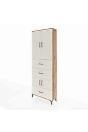 Arges Dolap 4 Raflı 3 Çekmeceli 4 Kapaklı 88x30x243 Çam-Aytaşı