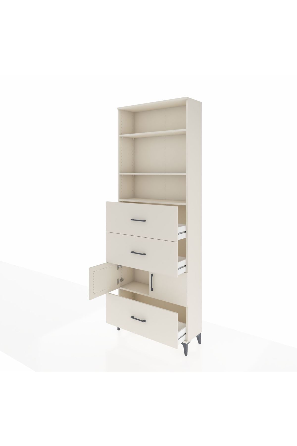 Arges Dolap 4 Raflı 3 Çekmeceli 2 Kapaklı 88x30x243 - S33M196V1A