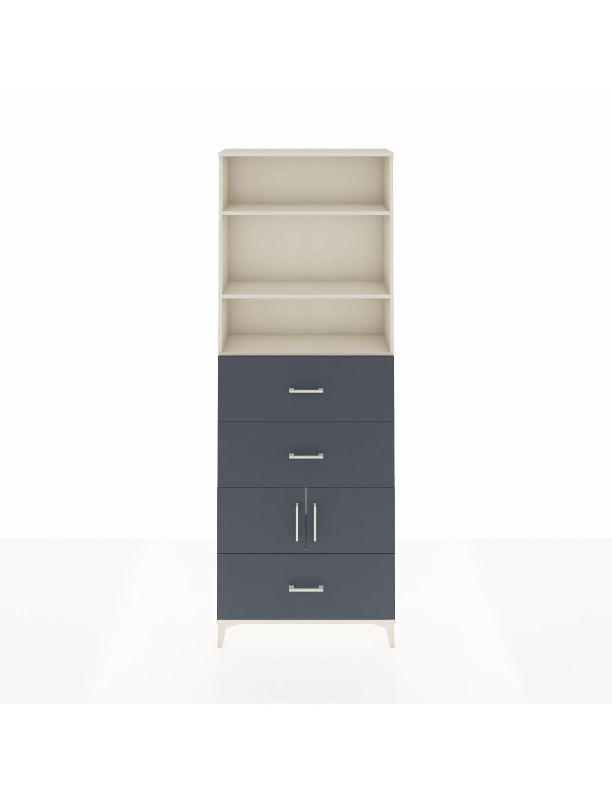 Arges Dolap 4 Raflı 3 Çekmeceli 2 Kapaklı 88x30x243 Aytaşı-Antrasit