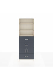 Arges Dolap 4 Raflı 3 Çekmeceli 2 Kapaklı 88x30x243 Aytaşı-Antrasit