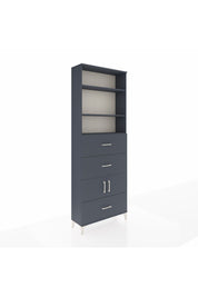 Arges Dolap 4 Raflı 3 Çekmeceli 2 Kapaklı 88x30x243 Antrasit-Antrasit