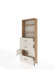 Arges Dolap 4 Raflı 3 Çekmeceli 2 Kapaklı 88x30x243 Çam-Aytaşı