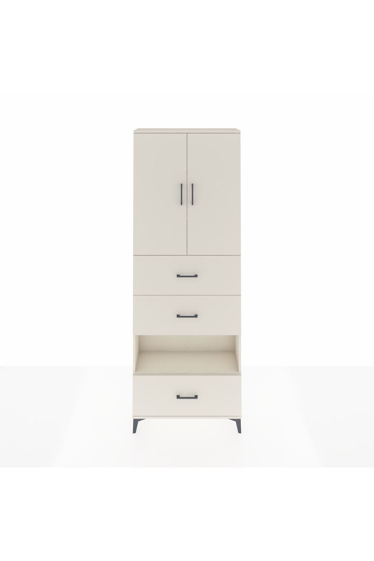 Arges Dolap 4 Raflı 3 Çekmeceli 2 Kapaklı 88x30x243 Aytaşı-Aytaşı