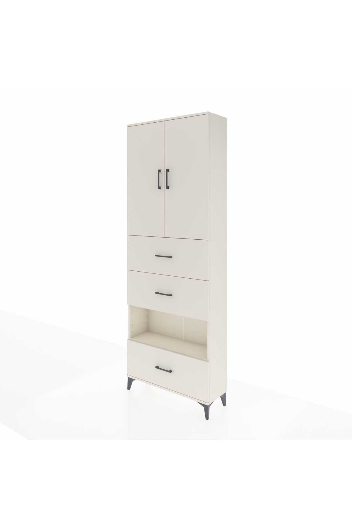 Arges Dolap 4 Raflı 3 Çekmeceli 2 Kapaklı 88x30x243 Aytaşı-Aytaşı