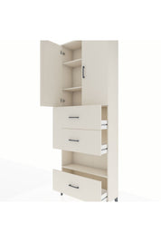 Arges Dolap 4 Raflı 3 Çekmeceli 2 Kapaklı 88x30x243 Aytaşı-Aytaşı