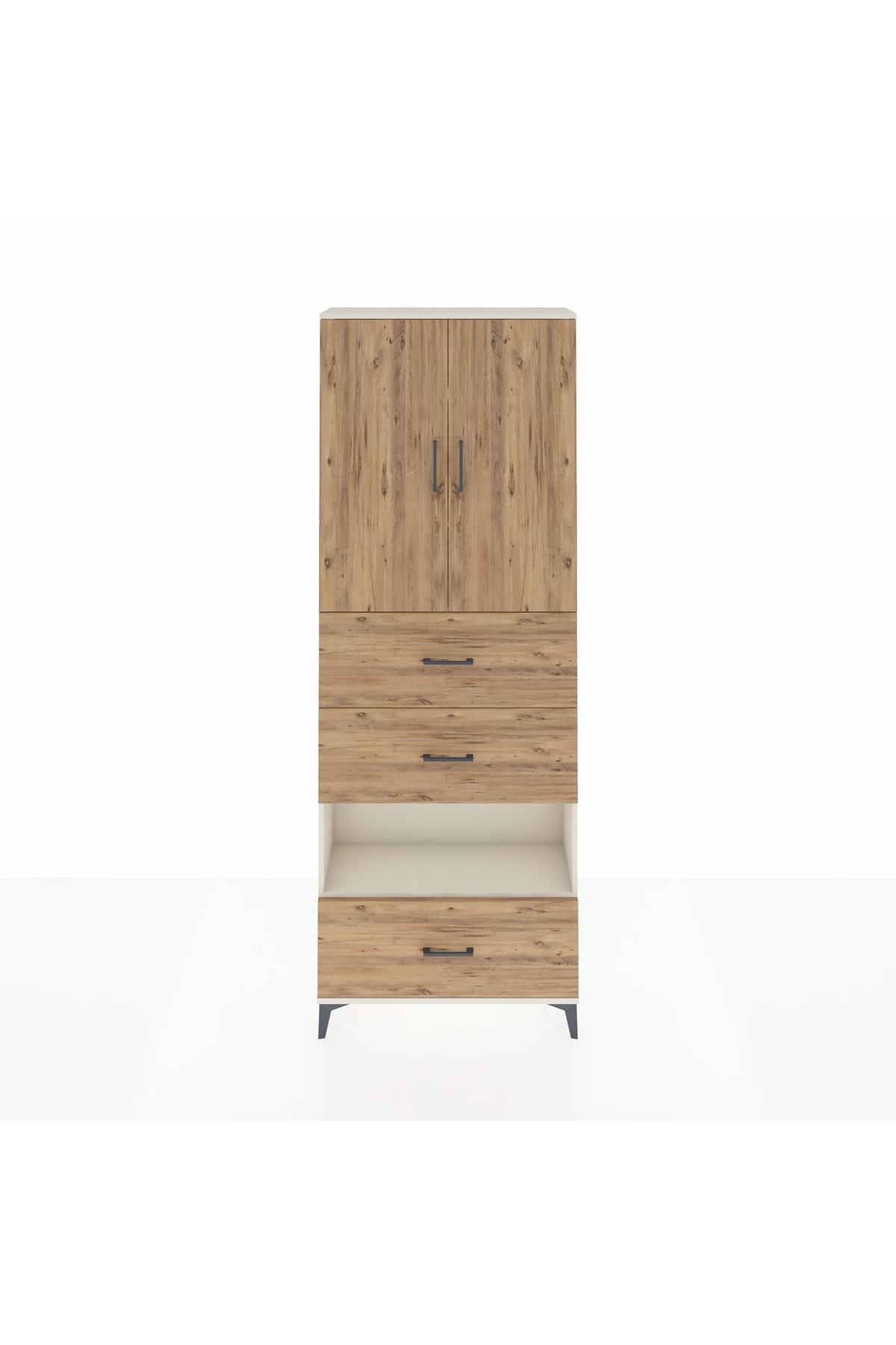 Arges Dolap 4 Raflı 3 Çekmeceli 2 Kapaklı 88x30x243 - S33M197V3A