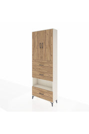 Arges Dolap 4 Raflı 3 Çekmeceli 2 Kapaklı 88x30x243 - S33M197V3A