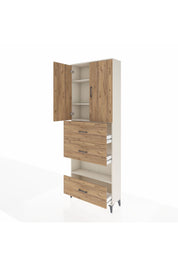 Arges Dolap 4 Raflı 3 Çekmeceli 2 Kapaklı 88x30x243 Aytaşı-Çam