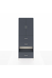 Arges Dolap 4 Raflı 3 Çekmeceli 2 Kapaklı 88x30x243 Antrasit-Antrasit