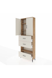 Arges Dolap 4 Raflı 3 Çekmeceli 2 Kapaklı 88x30x243 - S33M197V7A