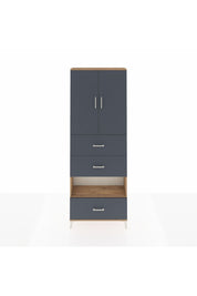 Arges Dolap 4 Raflı 3 Çekmeceli 2 Kapaklı 88x30x243 Çam-Antrasit