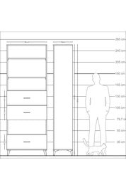 Arges Dolap 4 Raflı 3 Çekmeceli 88x30x243 Aytaşı-Aytaşı