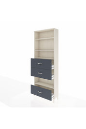 Arges Dolap 4 Raflı 3 Çekmeceli 88x30x243 Aytaşı-Antrasit