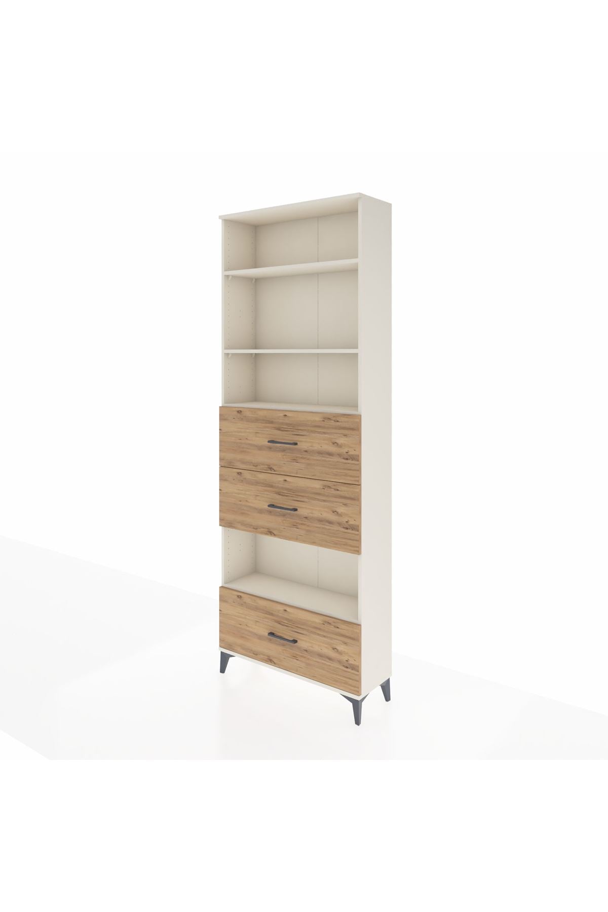 Arges Dolap 4 Raflı 3 Çekmeceli 88x30x243 Aytaşı-Çam