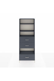 Arges Dolap 4 Raflı 3 Çekmeceli 88x30x243 Antrasit-Antrasit