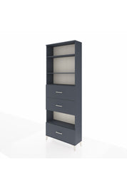 Arges Dolap 4 Raflı 3 Çekmeceli 88x30x243 Antrasit-Antrasit