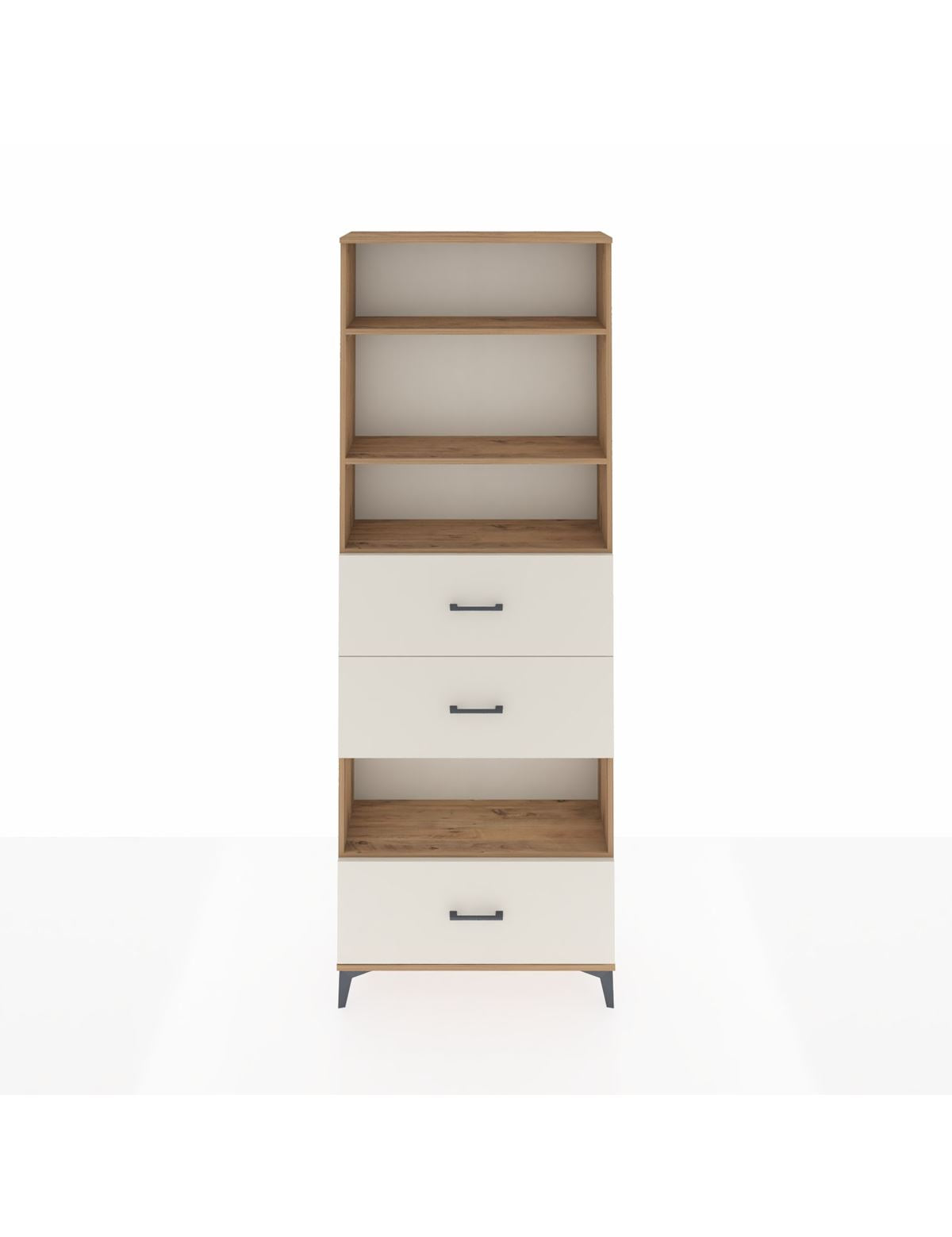 Arges Dolap 4 Raflı 3 Çekmeceli 88x30x243 Çam-Aytaşı