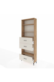 Arges Dolap 4 Raflı 3 Çekmeceli 88x30x243 Çam-Aytaşı