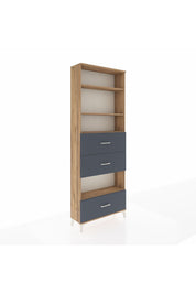 Arges Dolap 4 Raflı 3 Çekmeceli 88x30x243 Çam-Antrasit