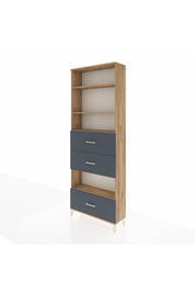 Arges Dolap 4 Raflı 3 Çekmeceli 88x30x243 Çam-Antrasit