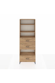 Arges Dolap 4 Raflı 3 Çekmeceli 88x30x243 Çam-Çam