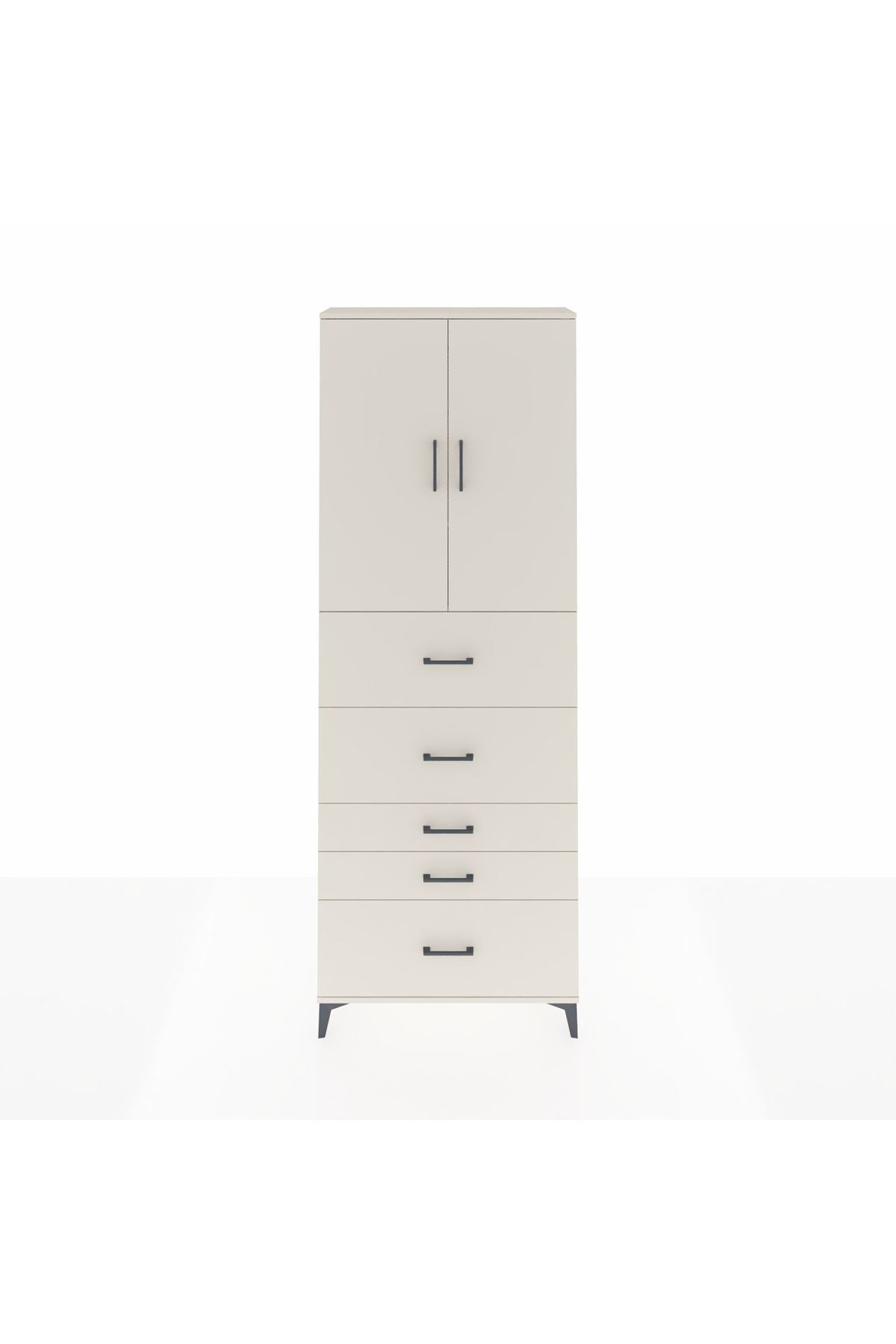 Arges Dolap 3 Raflı 5 Çekmeceli 2 Kapaklı 88x30x243 Aytaşı-Aytaşı