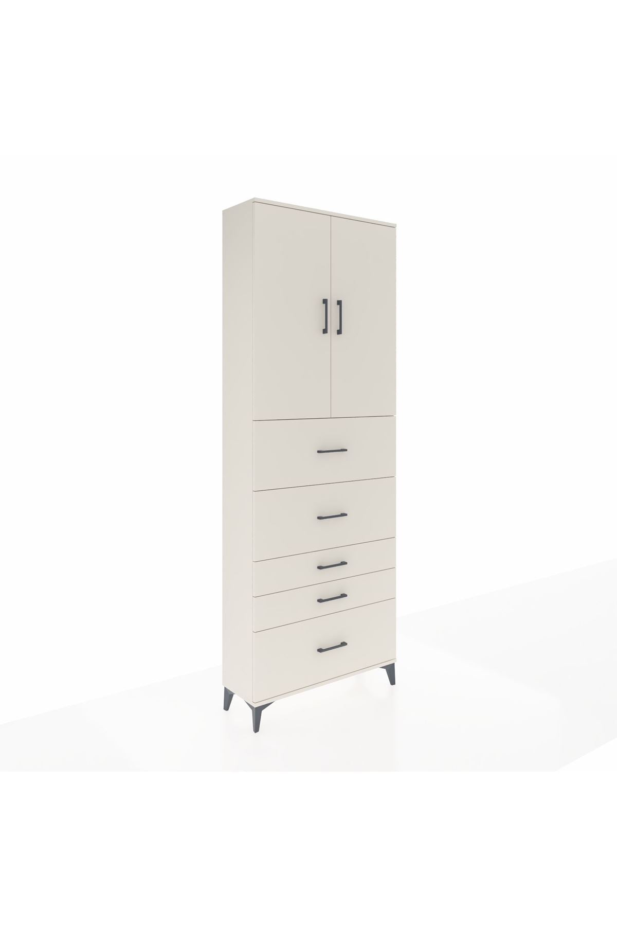 Arges Dolap 3 Raflı 5 Çekmeceli 2 Kapaklı 88x30x243 Aytaşı-Aytaşı