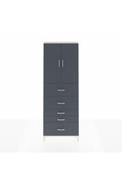 Arges Dolap 3 Raflı 5 Çekmeceli 2 Kapaklı 88x30x243 Aytaşı-Antrasit