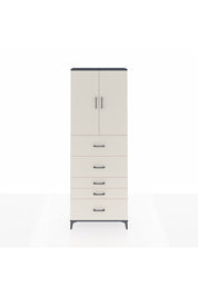 Arges Dolap 3 Raflı 5 Çekmeceli 2 Kapaklı 88x30x243 Antrasit-Aytaşı