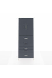 Arges Dolap 3 Raflı 5 Çekmeceli 2 Kapaklı 88x30x243 Antrasit-Antrasit