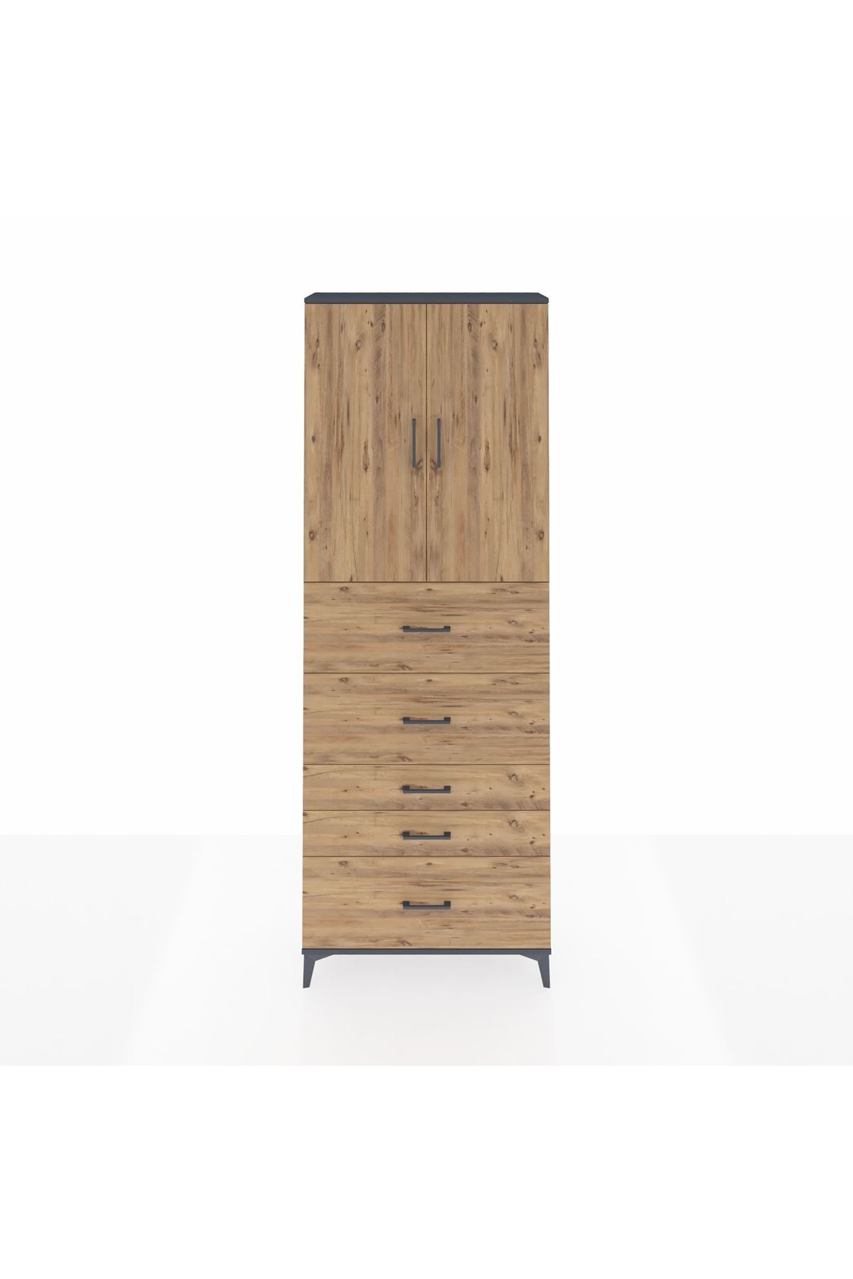 Arges Dolap 3 Raflı 5 Çekmeceli 2 Kapaklı 88x30x243 - S33M199V6A