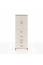 Arges Dolap 3 Raflı 5 Çekmeceli 2 Kapaklı 88x30x243 Çam-Aytaşı