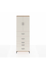 Arges Dolap 3 Raflı 5 Çekmeceli 2 Kapaklı 88x30x243