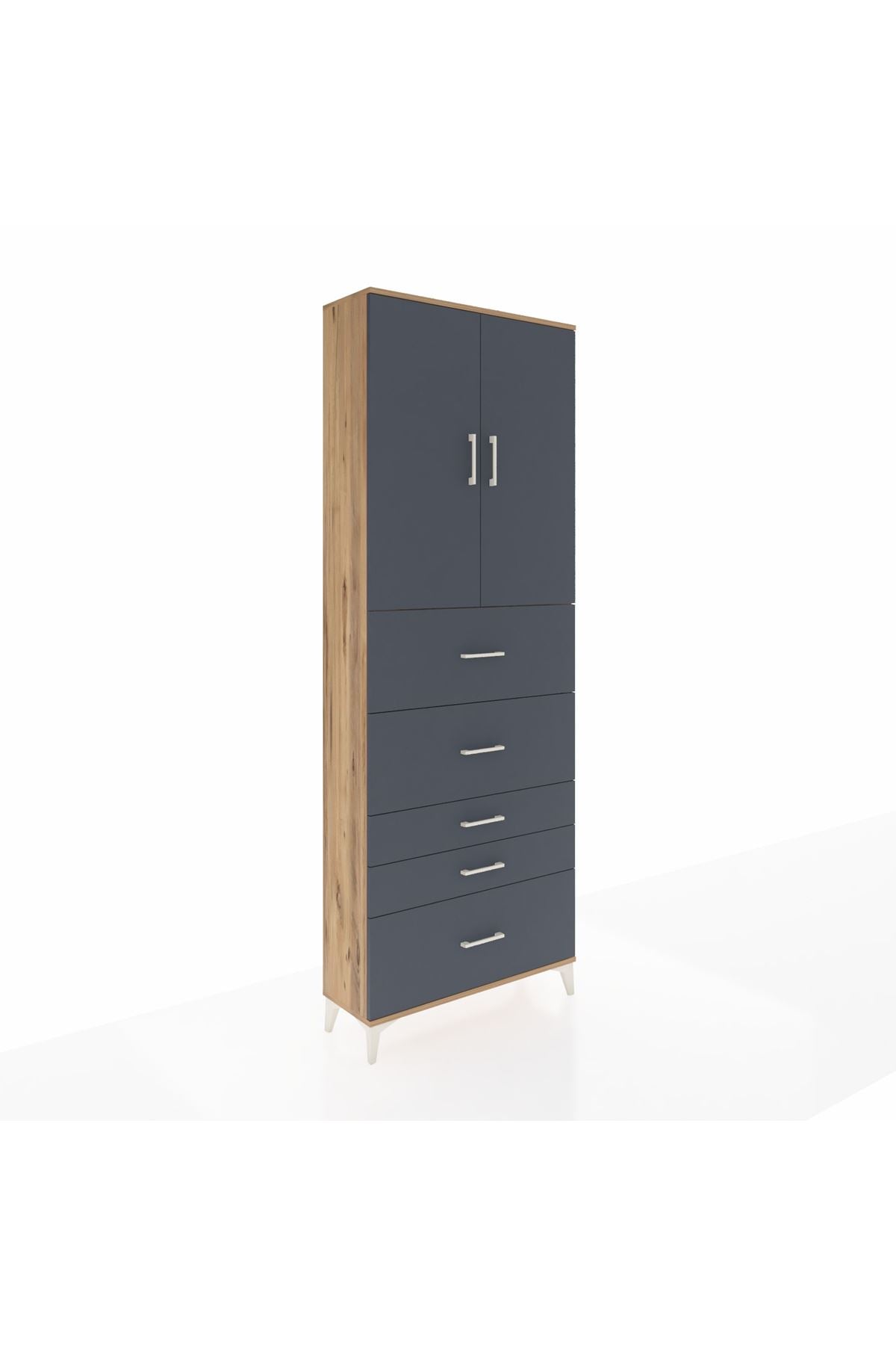 Arges Dolap 3 Raflı 5 Çekmeceli 2 Kapaklı 88x30x243 - S33M199V8A