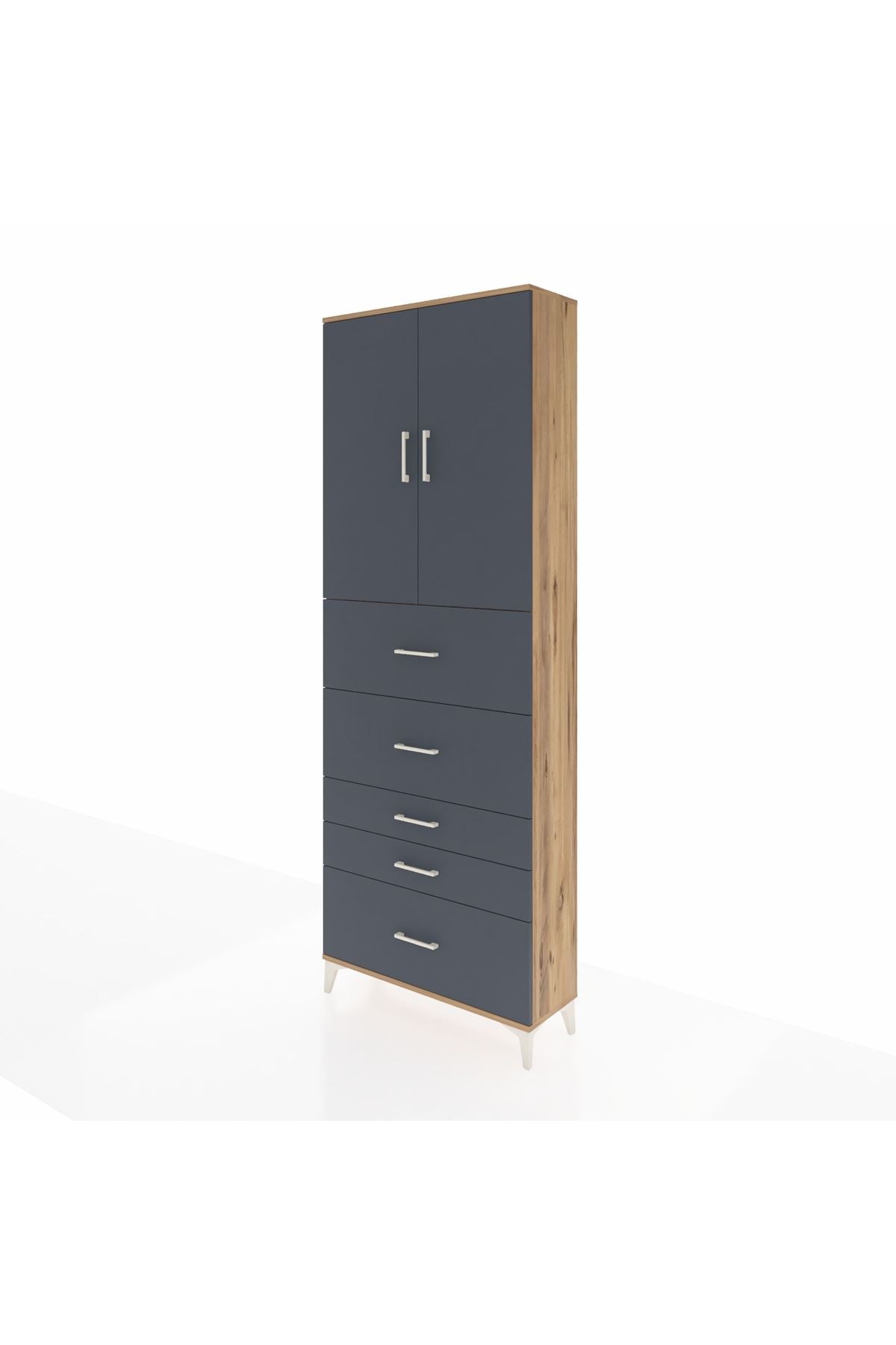 Arges Dolap 3 Raflı 5 Çekmeceli 2 Kapaklı 88x30x243 - S33M199V8A