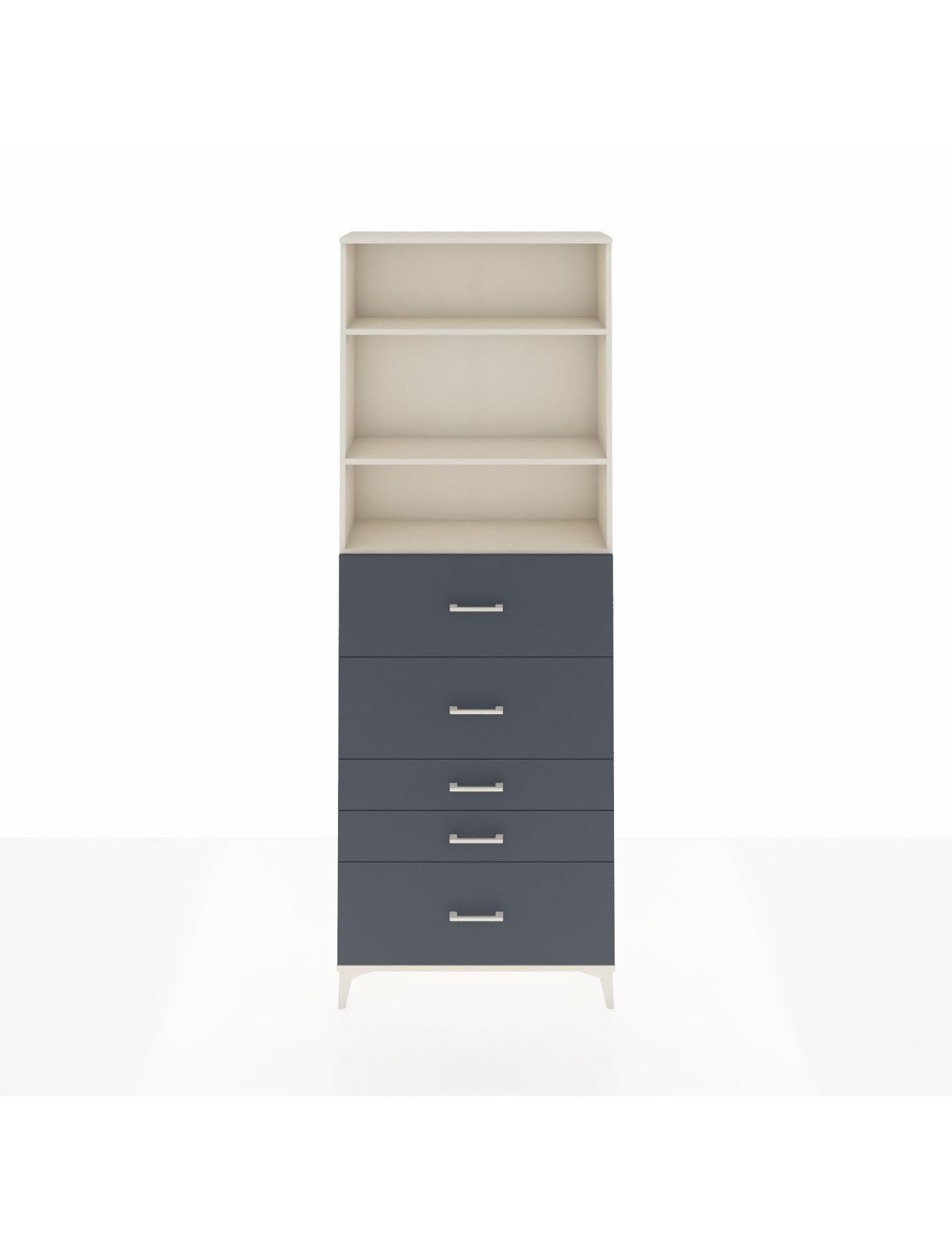 Arges Dolap 3 Raflı 5 Çekmeceli 88x30x243 Aytaşı-Antrasit