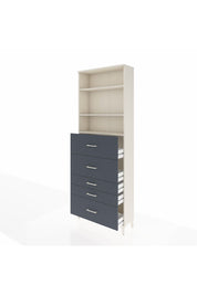 Arges Dolap 3 Raflı 5 Çekmeceli 88x30x243 Aytaşı-Antrasit