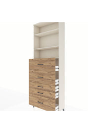 Arges Dolap 3 Raflı 5 Çekmeceli 88x30x243 Aytaşı-Çam