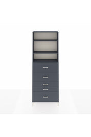 Arges Dolap 3 Raflı 5 Çekmeceli 88x30x243 Antrasit-Antrasit