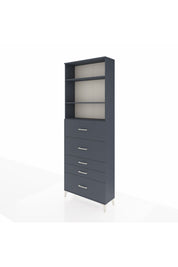 Arges Dolap 3 Raflı 5 Çekmeceli 88x30x243 Antrasit-Antrasit