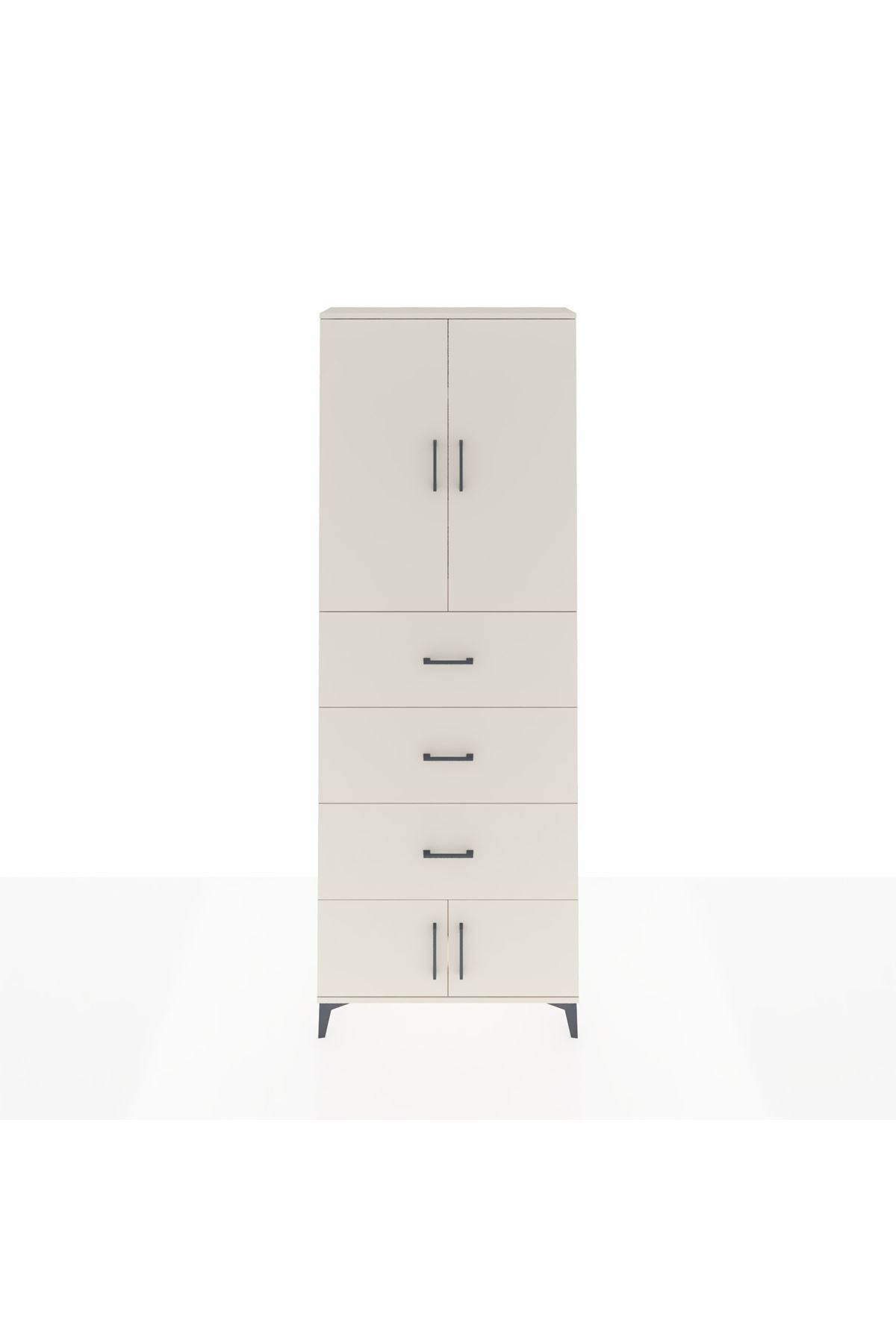 Arges Dolap 3 Raflı 3 Çekmeceli 4 Kapaklı 88x30x243 Aytaşı-Aytaşı