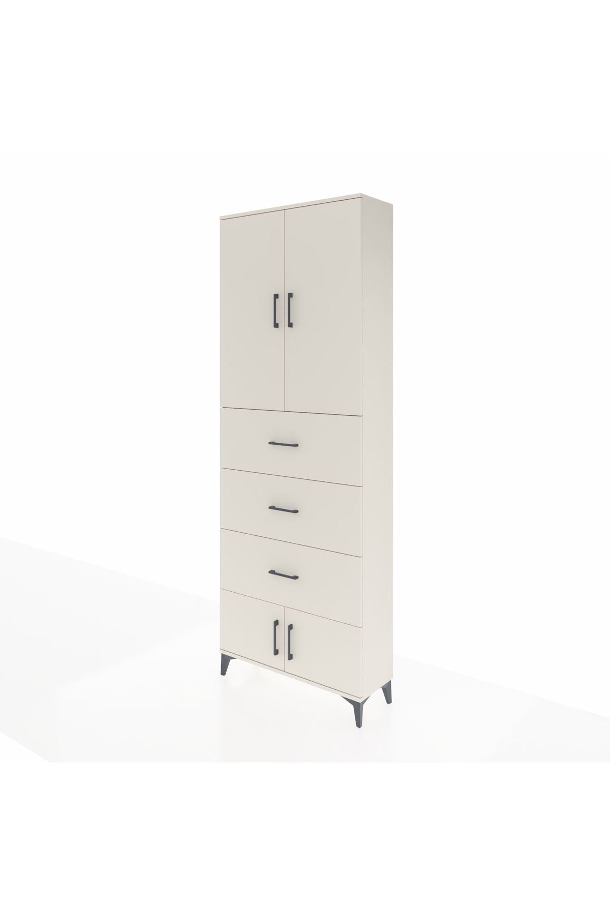 Arges Dolap 3 Raflı 3 Çekmeceli 4 Kapaklı 88x30x243 Aytaşı-Aytaşı