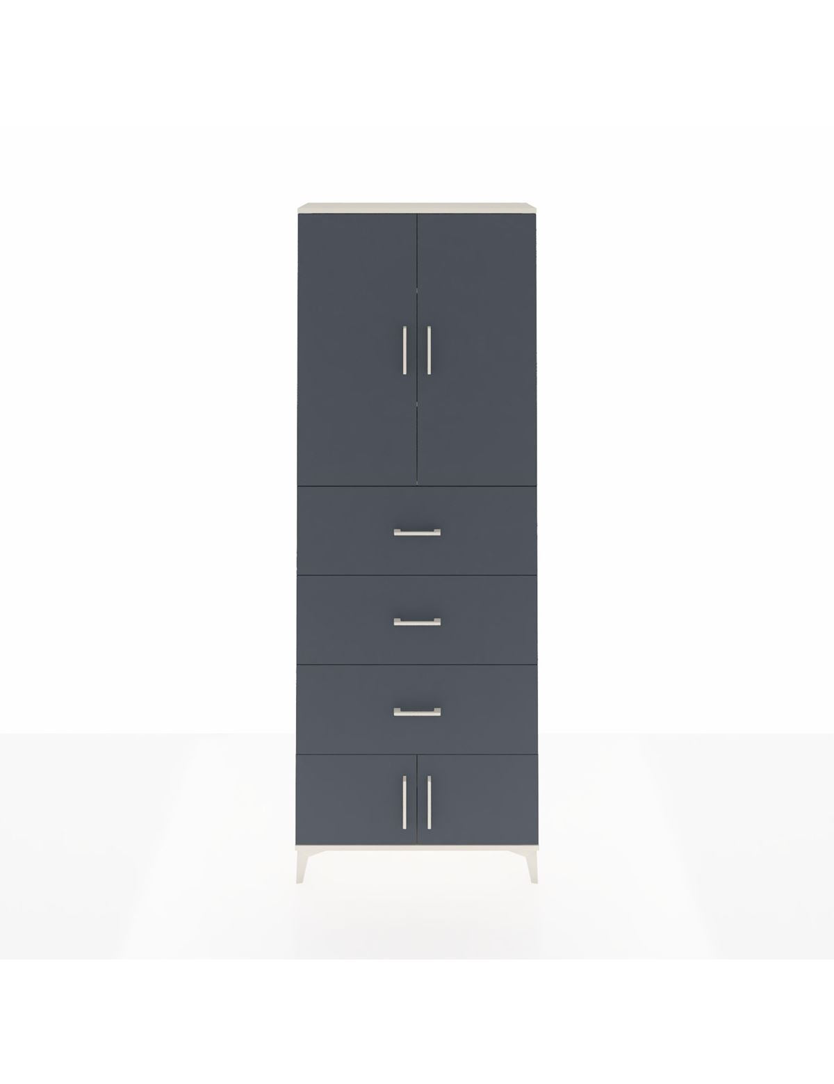 Arges Dolap 3 Raflı 3 Çekmeceli 4 Kapaklı 88x30x243 Aytaşı-Antrasit